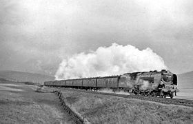 No. 46227 Duchess of Devonshire working hard to climb to Beattock Summit in 1957.