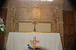 View of reredos in St Peter’s, Budleigh Salterton. Courtesy Brian Hawkes.