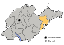 青島市在山東省的地理位置