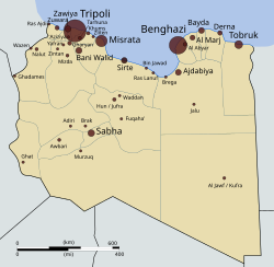 Location of Libya