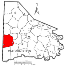 Location of Donegal Township in Washington County