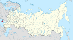 Location of the Republic of Crimea (Russia) (red) in Russia (light yellow)