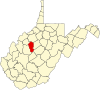 标示出卡尔霍恩县位置的地图