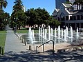 A fountain in Plaza de César Chávez, Downtown San Jose, CA