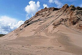 Large beach sand dune