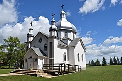 Sacred Heart Ukrainian Catholic Church in Gilbert Plains, Manitoba.