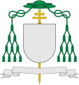 Galero vert with ten tassels per side, used by archbishops in place of a helmet (and patriarchal cross)