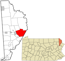 Location in Wayne County and the state of Pennsylvania.