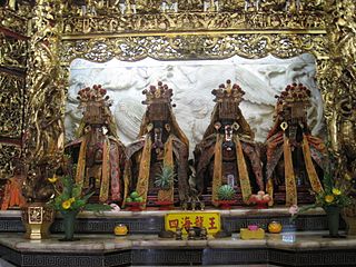 The four Dragon Kings at the Temple of Mazu in Anping, Tainan.