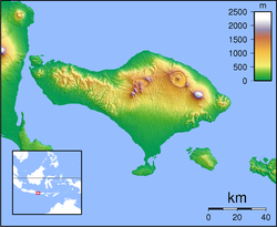 1979年巴厘岛地震在巴厘岛的位置