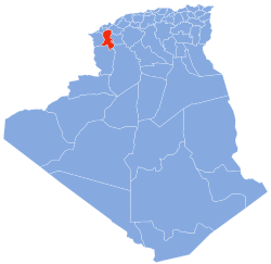 Map of Algeria highlighting Sidi Bel Abbès