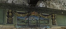 Detail of the tilework in the Lexington Avenue Line station, depicting the Clermont, the steamboat built by Robert Fulton