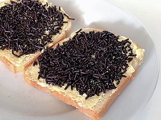 Bread with butter and hagelslag