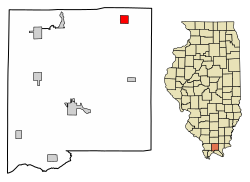 Location of New Burnside in Johnson County, Illinois