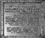 Plaque honoring Kilmer in Joyce Kilmer Memorial Forest