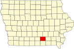 State map highlighting Monroe County