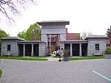 Egyptian revival entrance to Mount Auburn Cemetery
