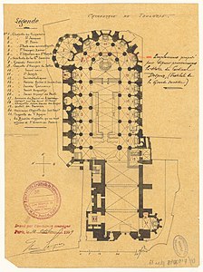 Cathedral plan (1899) (Archives Nationales)