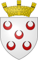 Qormi (Città Pinto). Argent, five crescents in saltire Gules.[18]