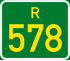 Regional route R578 shield