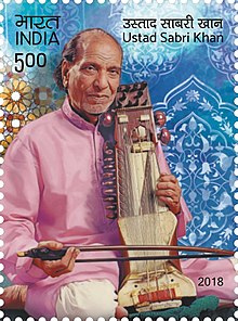 Sabri Khan on a 2018 stamp of India