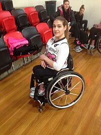 Sarah Vinci of the Western Stars women's wheelchair basketball team. Sydney, 14 July 2013