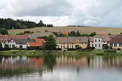 Centre of Sedlejov with a pond