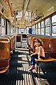 Interior of a 1960s tram in Vienna