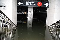 Flooded station after Hurricane Sandy