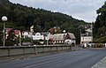 Děčín, street view (the Labské Nábřeží) near the old bridge across the Elbe