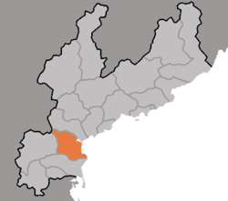 Map of South Hamgyong showing the location of Chongpyong