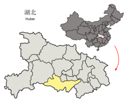 荊州市在湖北省的地理位置