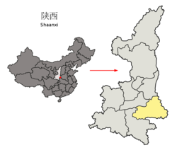 商洛市在陕西省的地理位置