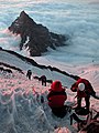 Image 34Climbers ascending Mount Rainier looking at Little Tahoma Peak (from Mountaineering)