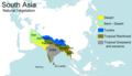 Natural vegetation zones in South Asia