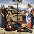 《寓言（英语：Vision of a Knight (Raphael)）》（Allegory（Vision of a Knight）），1504年，收藏于英国国家美术馆