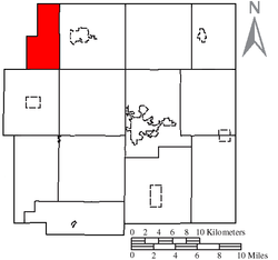 Location of Ridge Township in Wyandot County