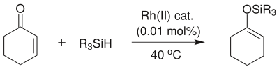 通过α,β-不饱和羰基化合物的1,4-硅氢化反应制取烯醇硅醚。
