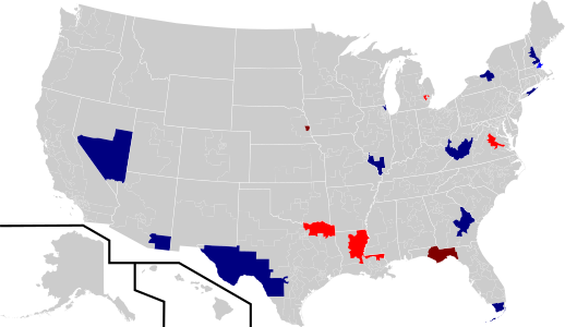 Defeated incumbents by party.