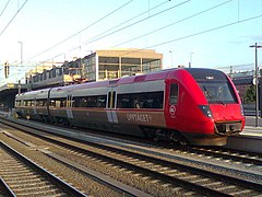 Commuter train of type Bombardier Regina at the Uppsala Central Station.