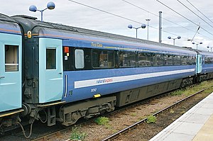 英国国家快运集团（英语：National Express）的“英国铁路3B型客车”开放式一等座车，编号：11092。2008年6月拍摄于诺维奇站。