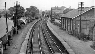 Basford Vernon railway station looking south in 1963 from a similar viewpoint to the previous image