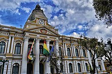 Façade of the Legislative Palace in La Paz