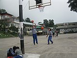 L-28 (Basketball) School girls shooting hoops in basketball in Dharamsala, Himachal Pradesh