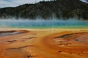 Degassing at Grand Prismatic Spring, Yellowstone National Park