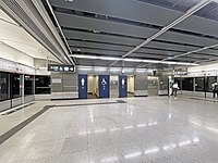 屯马线站台北端设有卫生间（2022年10月）