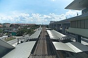 The 4 railway tracks owned by KTM viewed from Level 1.