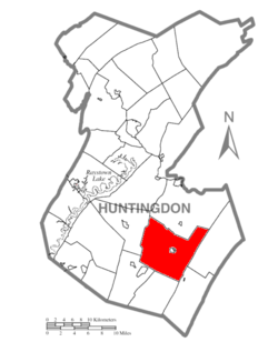 Map of Huntingdon County, Pennsylvania Highlighting Cromwell Township