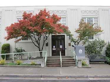 Front entrance of library