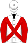 White, red cross belts and sleeves